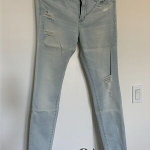 Light Blue Distressed Women's Jeans